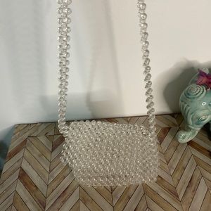 Clear beaded crossbody purse